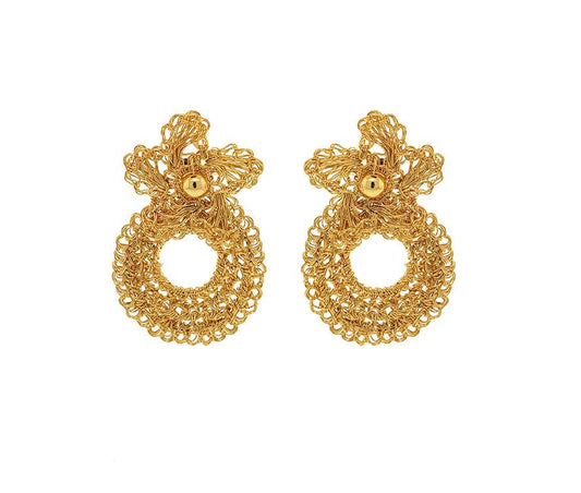 Brinco de Crochê Arty Dourado Essence