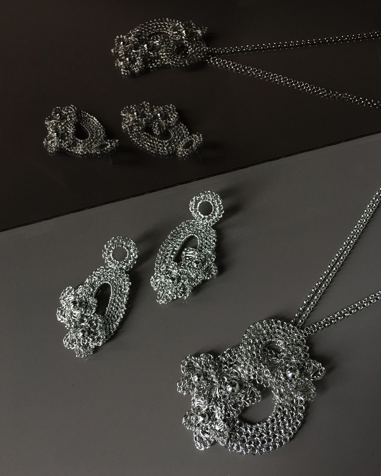 Brinco de Crochê Arty Floral Palladium