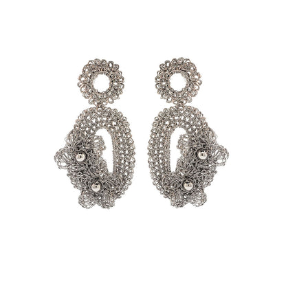 Brinco de Crochê Arty Floral Palladium