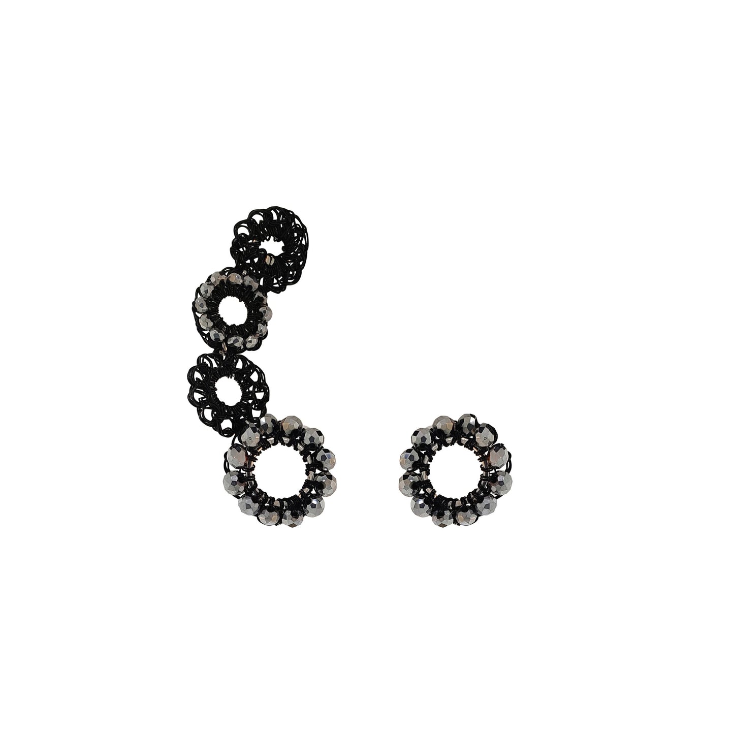 Brinco de Crochê Clubs Earcuffs Wild Cards Preto
