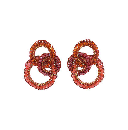 Brinco de Crochê Trio de Argolas Coral Ocean Dreams