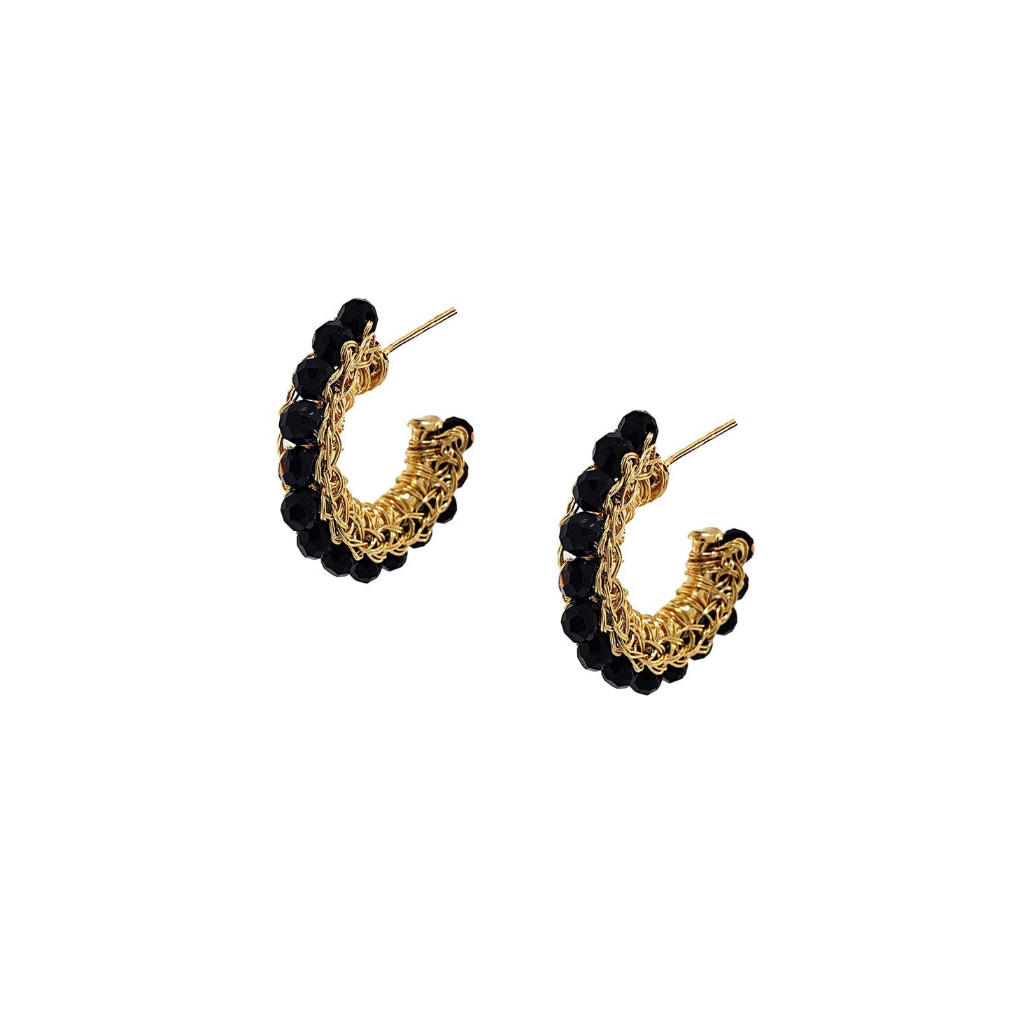 Brinco de Crochê Argola Pequena Black