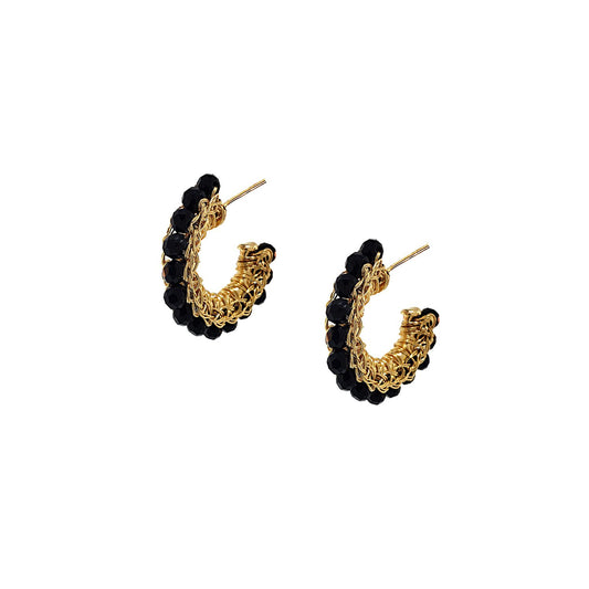 Brinco de Crochê Argola Pequena Black