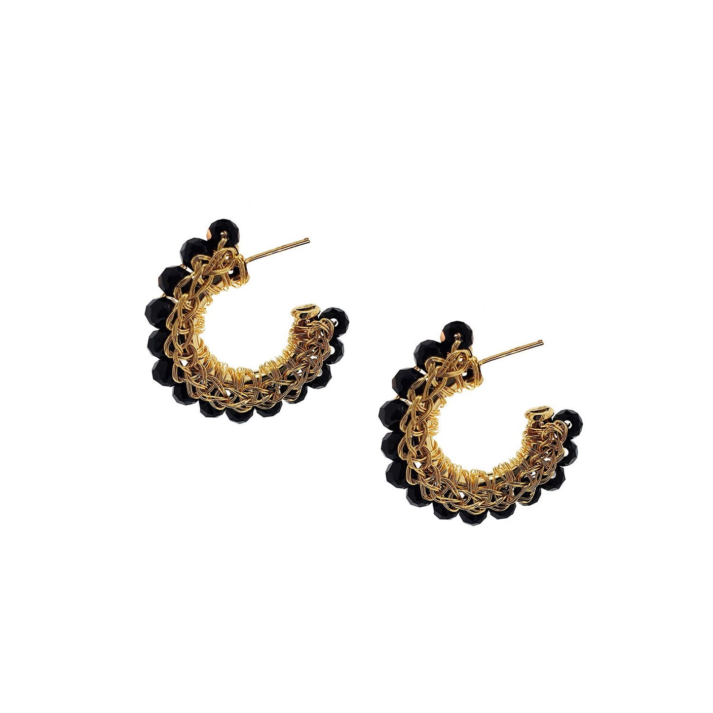 Brinco de Crochê Argola Pequena Black