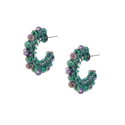 Brinco de Crochê Molly Hoop Lilás e Verde Aurora Sale