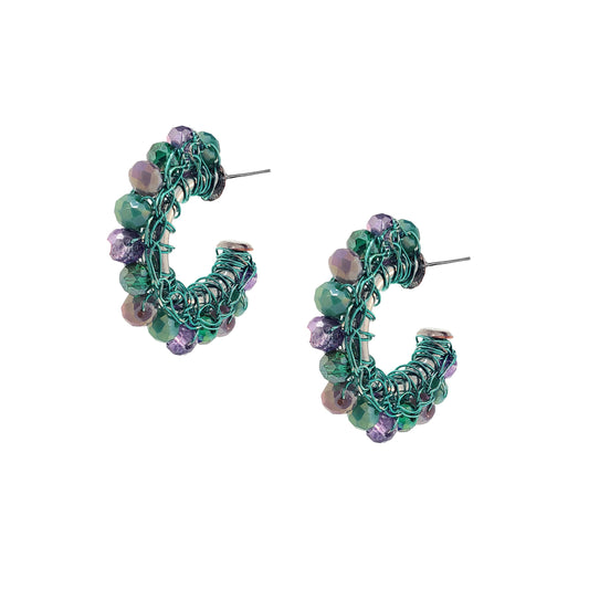 Brinco Molly Hoop Lilás e Verde Aurora