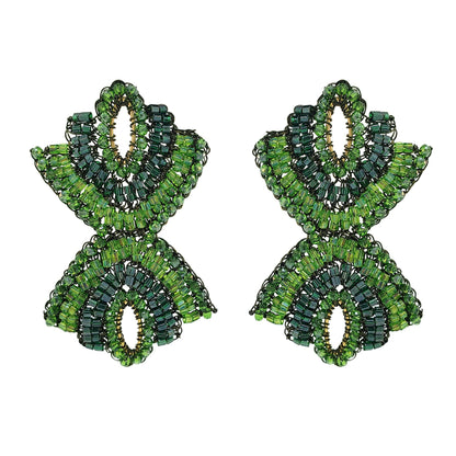 Brinco de Crochê Espelhado Verde