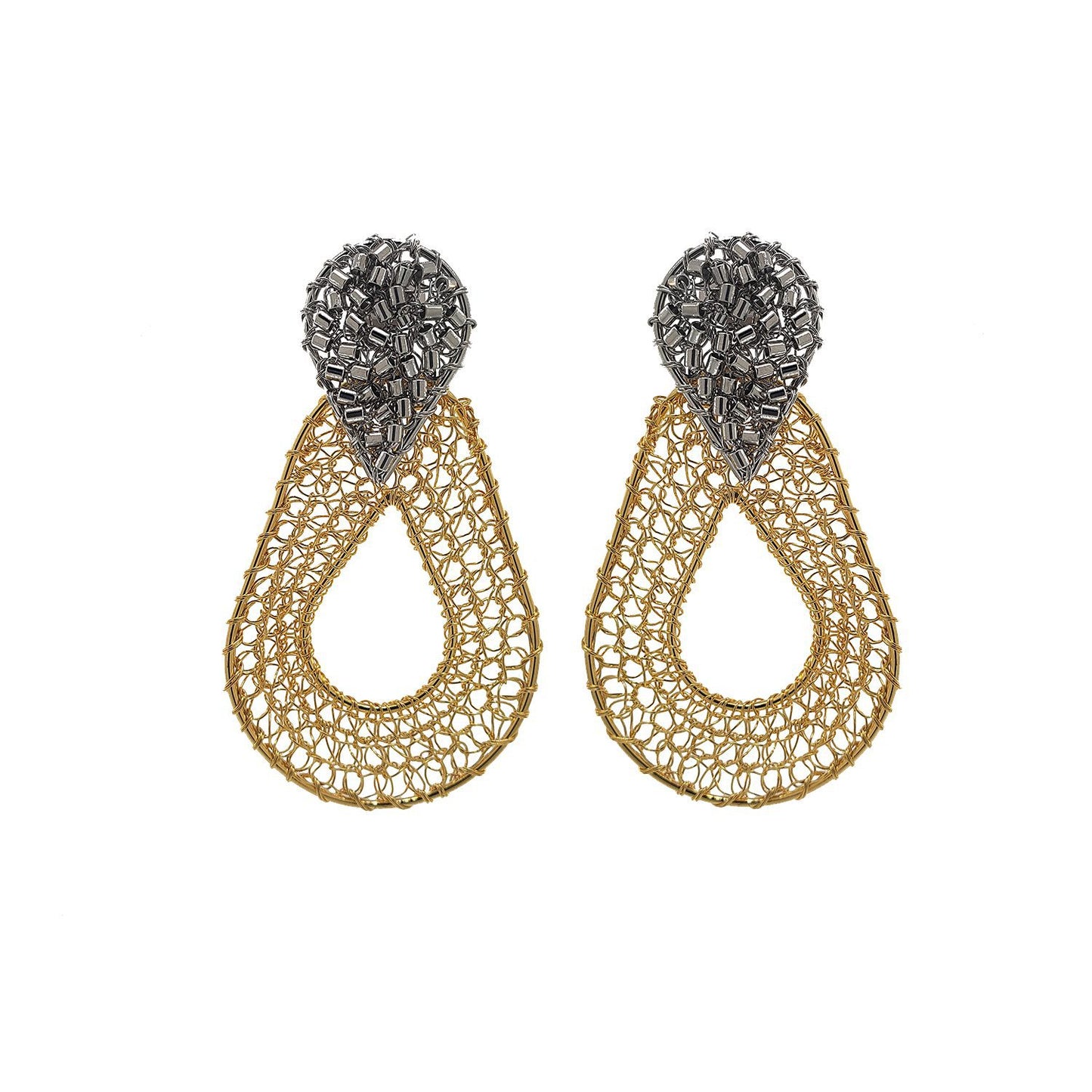 Brinco de Crochê Gota Duo Gold