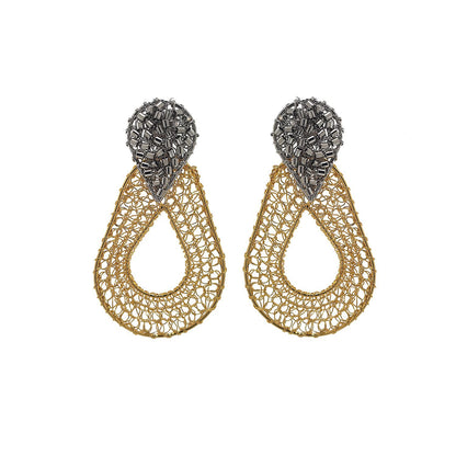 Brinco de Crochê Gota Duo Gold