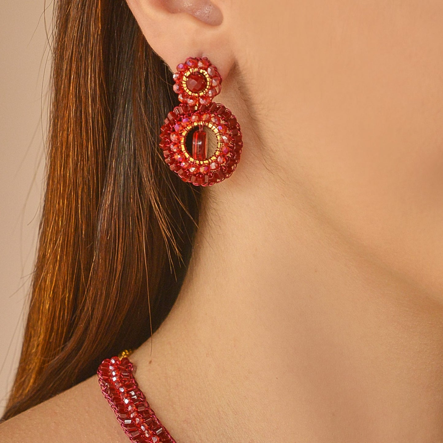 Brinco de Crochê Classic Vermelho