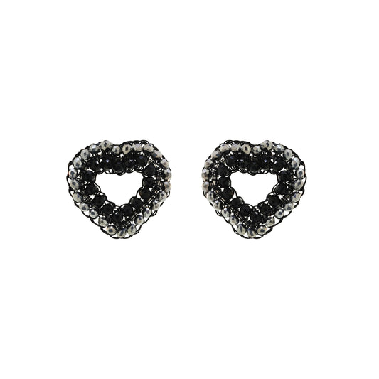 Brinco de Crochê Queen Heart Mini Posts Wild Cards Preto