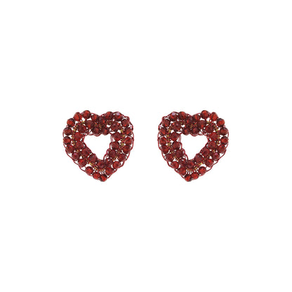 Brinco de Crochê Queen Heart Mini Posts Wild Cards Vermelho