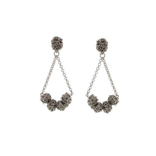 Brinco de Crochê Balance Esferas Palladium