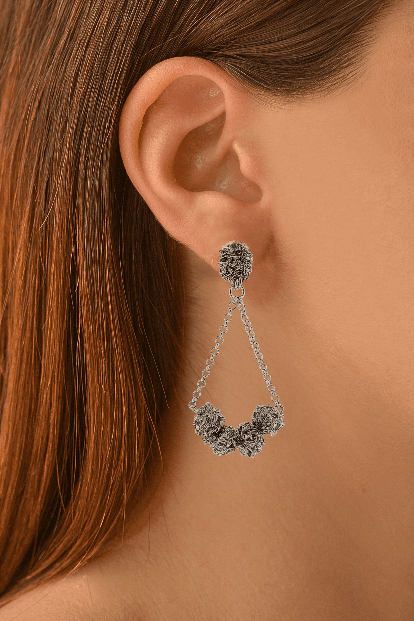 Brinco de Crochê Balance Esferas Palladium