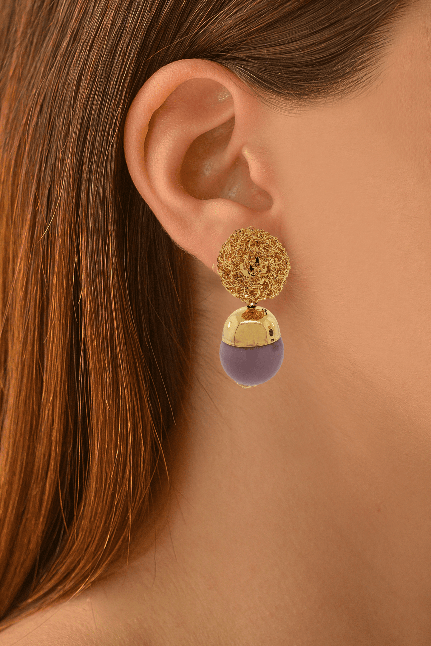 Brinco de Crochê Drop Lavanda