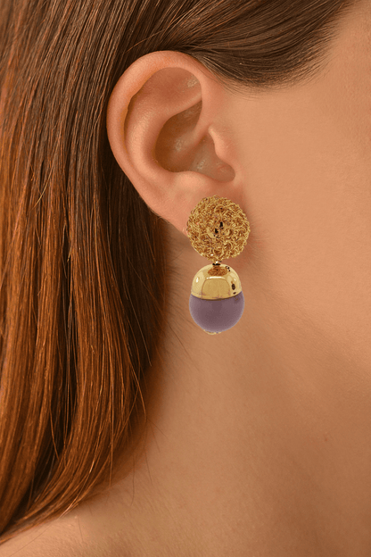 Brinco de Crochê Drop Lavanda