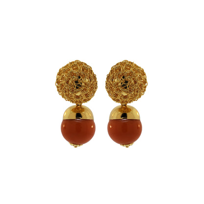 Brinco de Crochê Drop Laranja