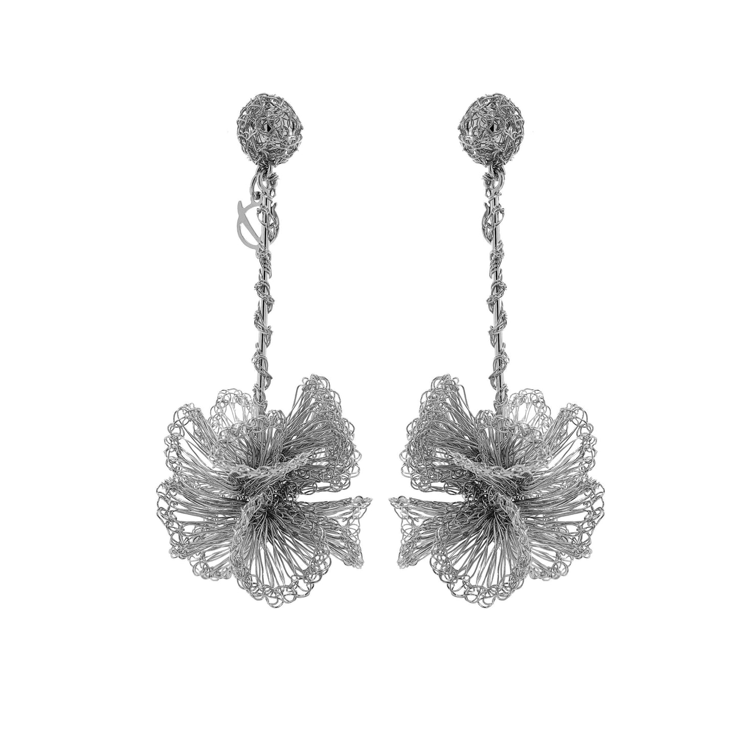 Brinco de Crochê Flor Palladium