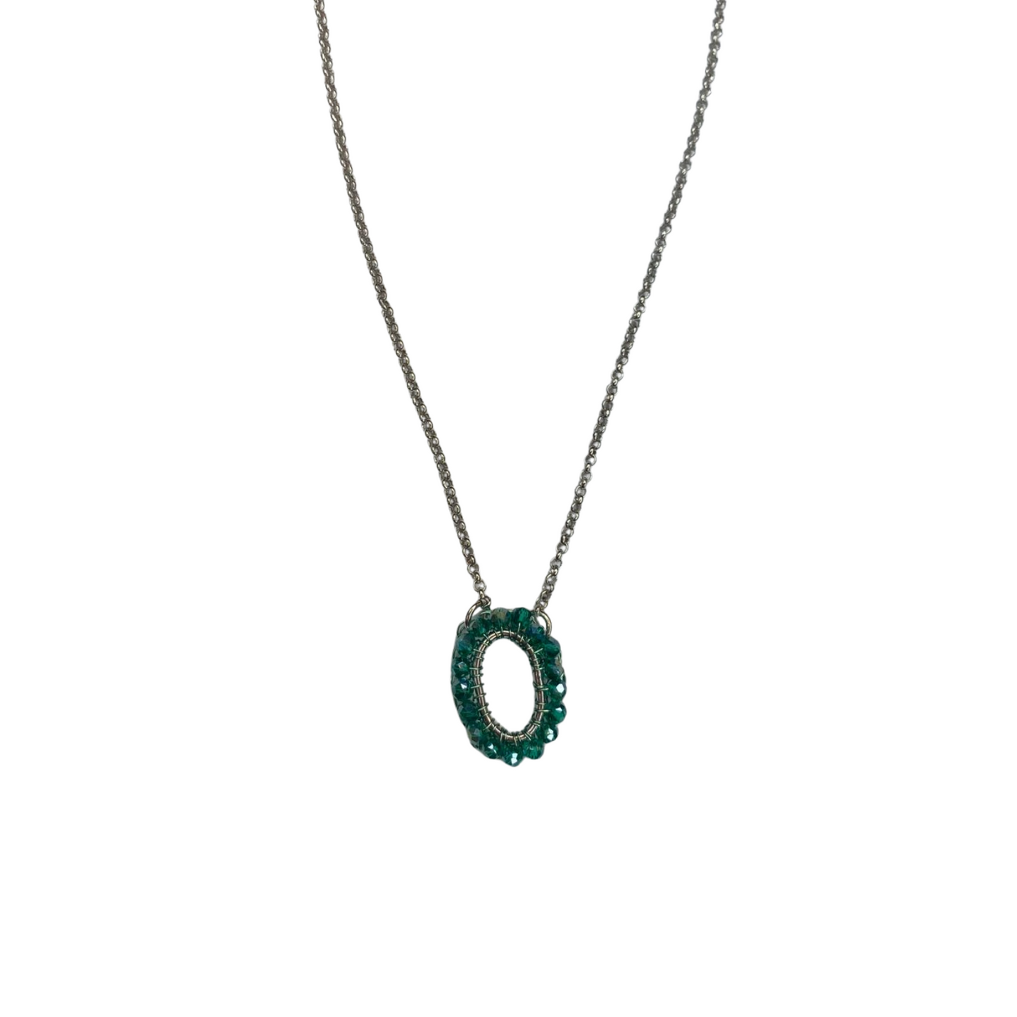 Colar de Crochê Esfera Verde Sale