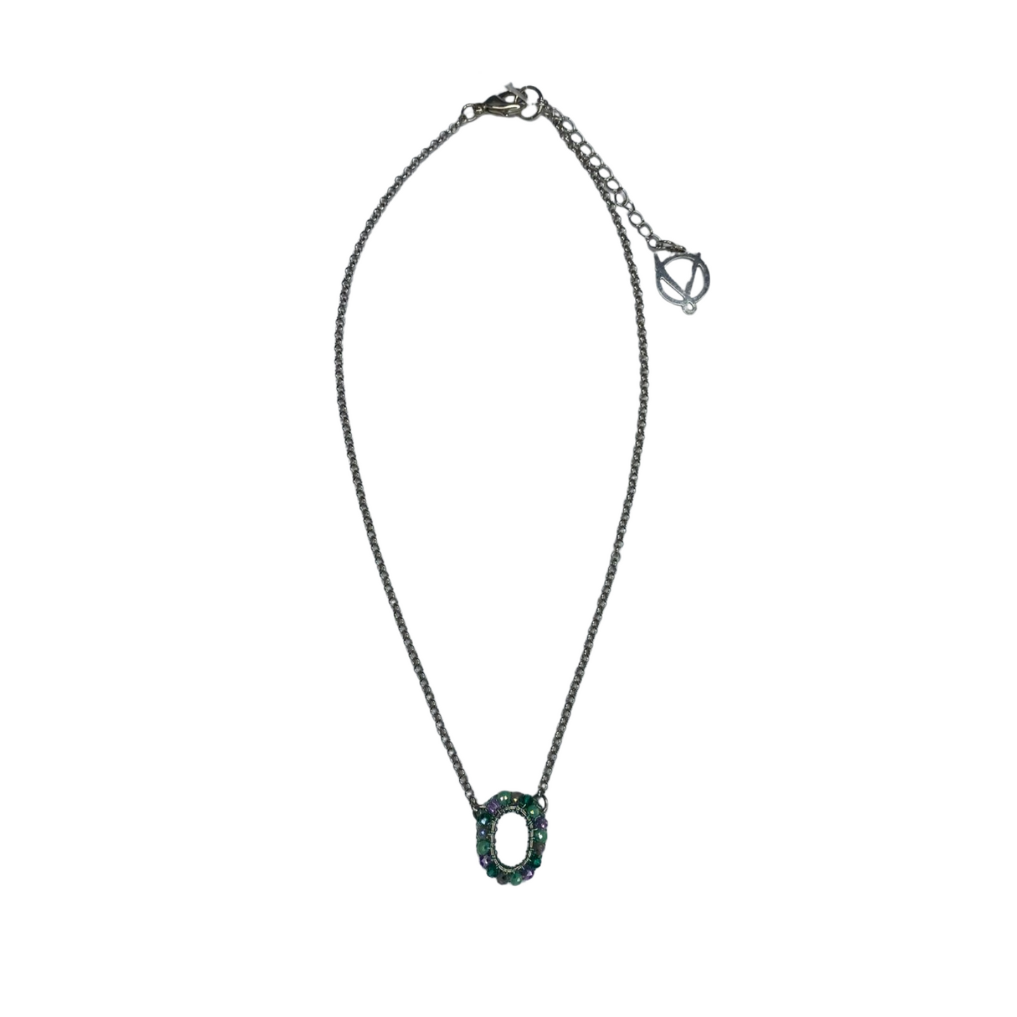 Colar de Crochê Esfera Verde e Lilás Sale