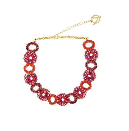 Colar de Crochê Moira Choker Aurora Rosa