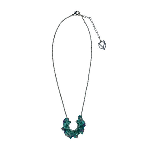 Colar de Crochê Jabot Lilás e Verde Sale