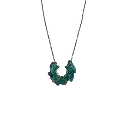 Colar de Crochê Jabot Lilás e Verde Sale