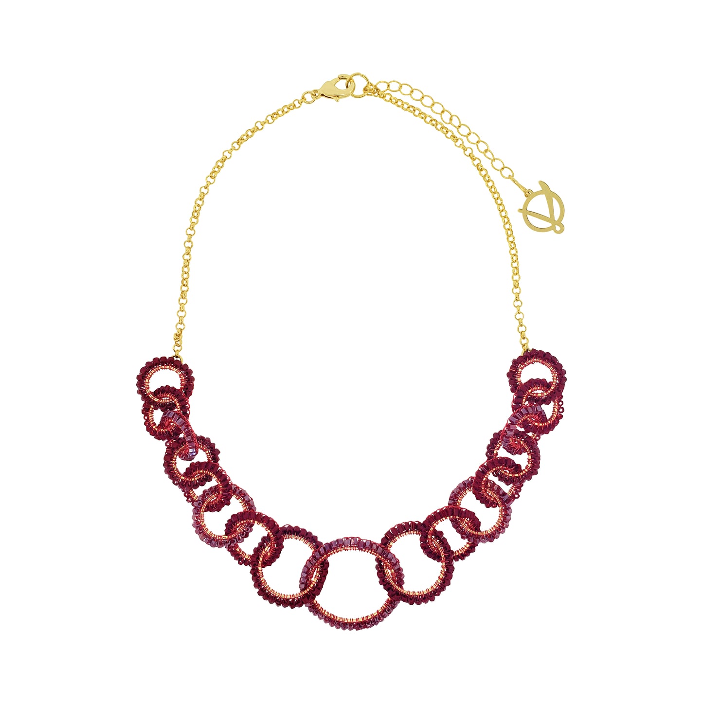 Colar de Crochê Crimson Links Infinite Love - Burgundy