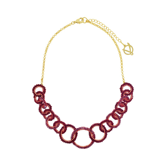 Colar de Crochê Crimson Links Infinite Love - Burgundy