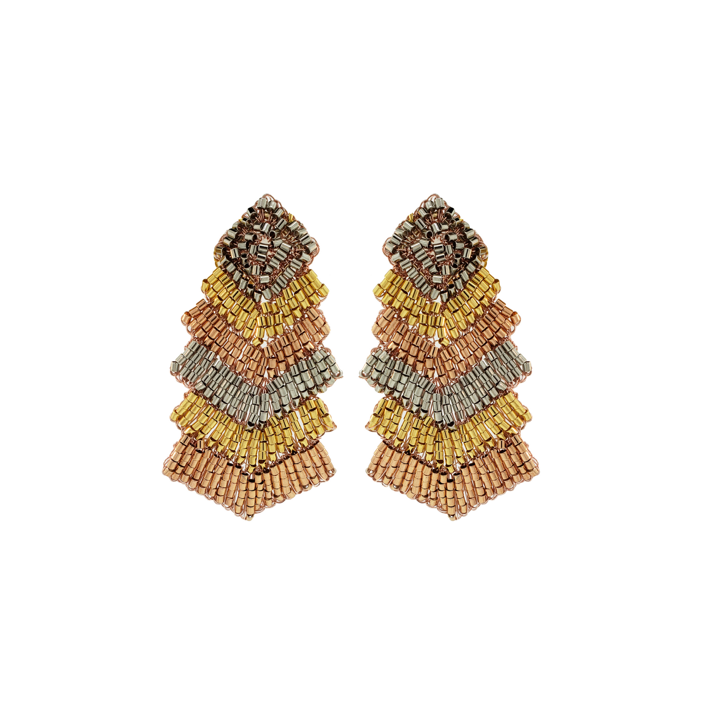 Brinco de Crochê Chevron Ocean Dreams Trio Gold