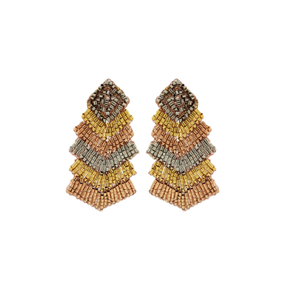 Brinco de Crochê Chevron Ocean Dreams Trio Gold
