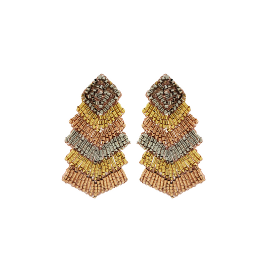 Brinco de Crochê Chevron Ocean Dreams Trio Gold