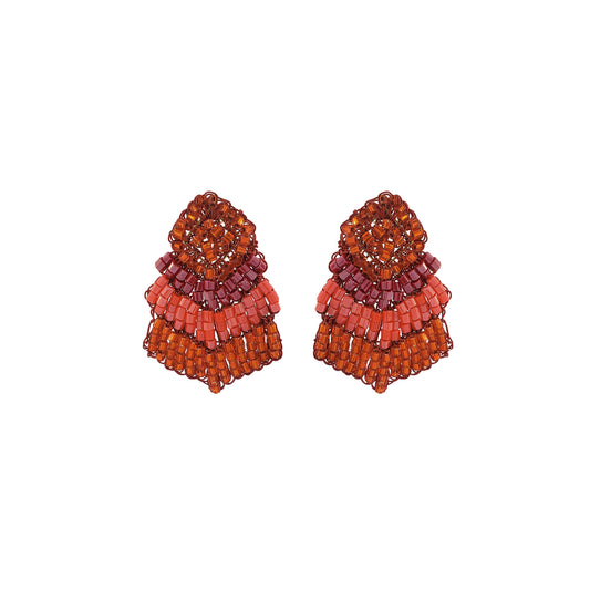 Brinco de Crochê Chevron Mini Coral Ocean Dreams