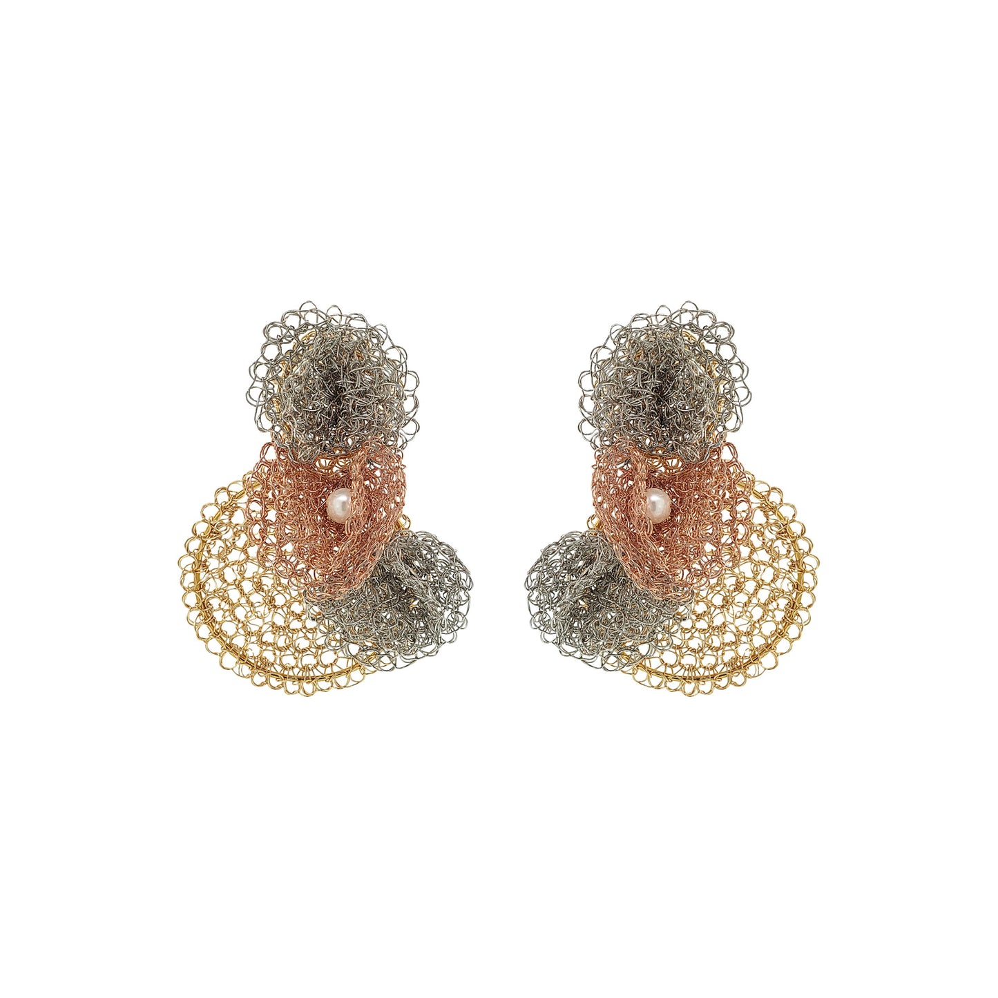 Brinco de Crochê Reef Trio Gold Ocean Dreams