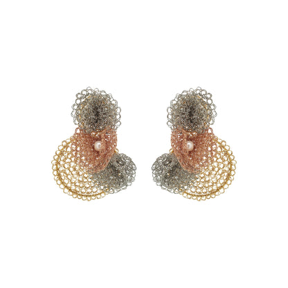 Brinco de Crochê Reef Trio Gold Ocean Dreams