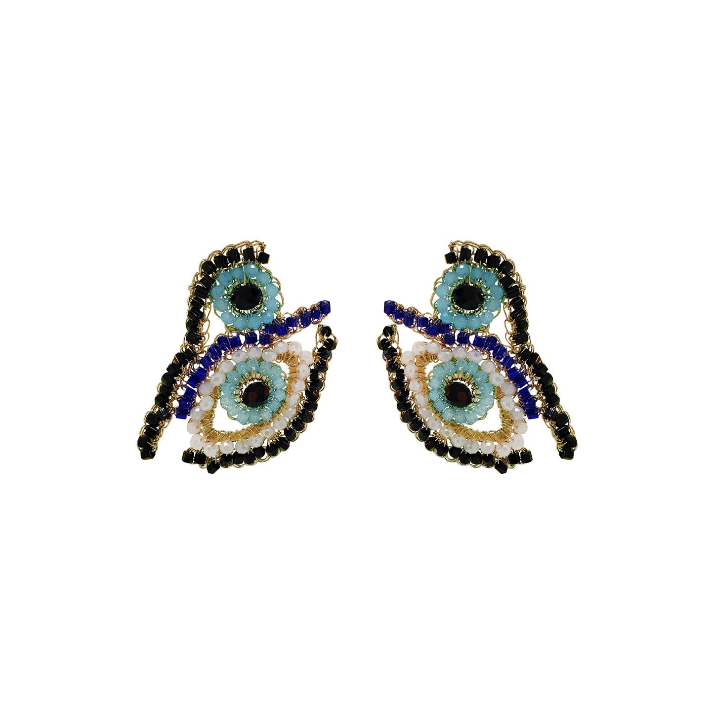 Brinco de Crochê Evil Eye Duo Dourado Sale