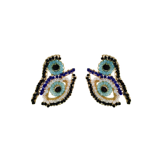 Brinco de Crochê Evil Eye Duo Dourado Sale