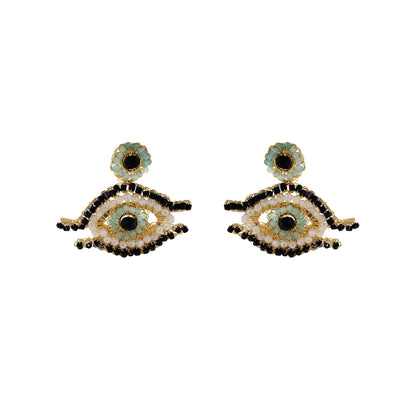 Brinco de Crochê Evil Eye Dourado Sale