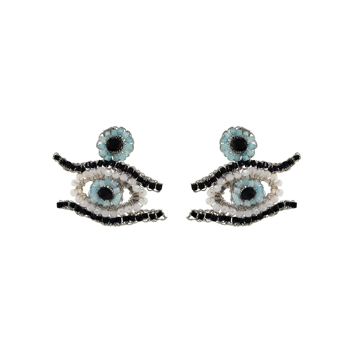 Brinco de Crochê Evil Eye Palladium