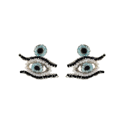 Brinco de Crochê Evil Eye Palladium