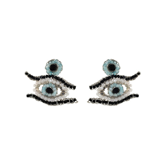 Brinco de Crochê Evil Eye Palladium