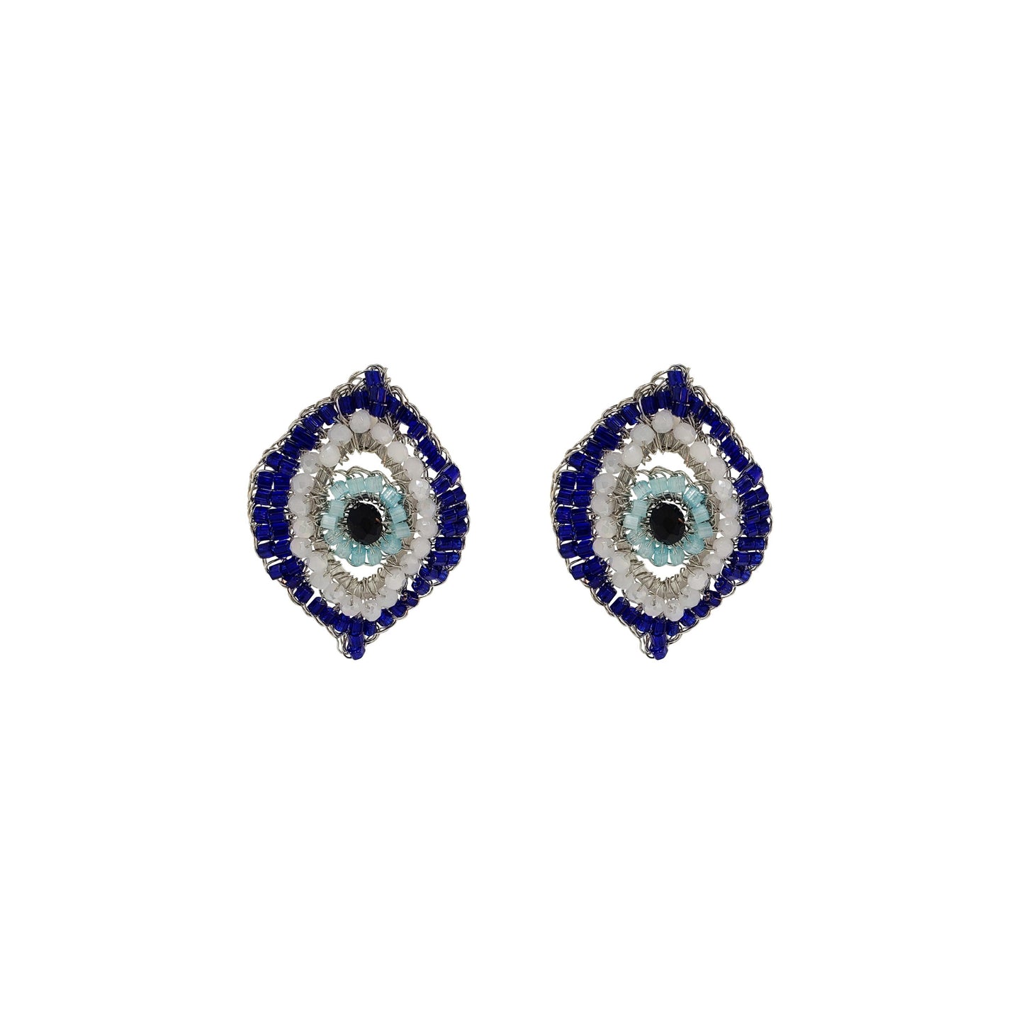 Brinco de Crochê Evil Eye Post Palladium