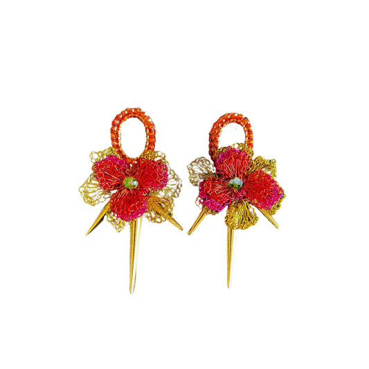 Brinco de Crochê Floral Colorido Sale