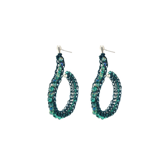 Brinco de Crochê Argola Verde Sale