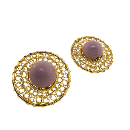Brinco de Crochê Esfera Duo Lavanda