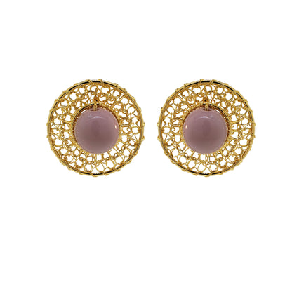 Brinco de Crochê Esfera Duo Lavanda