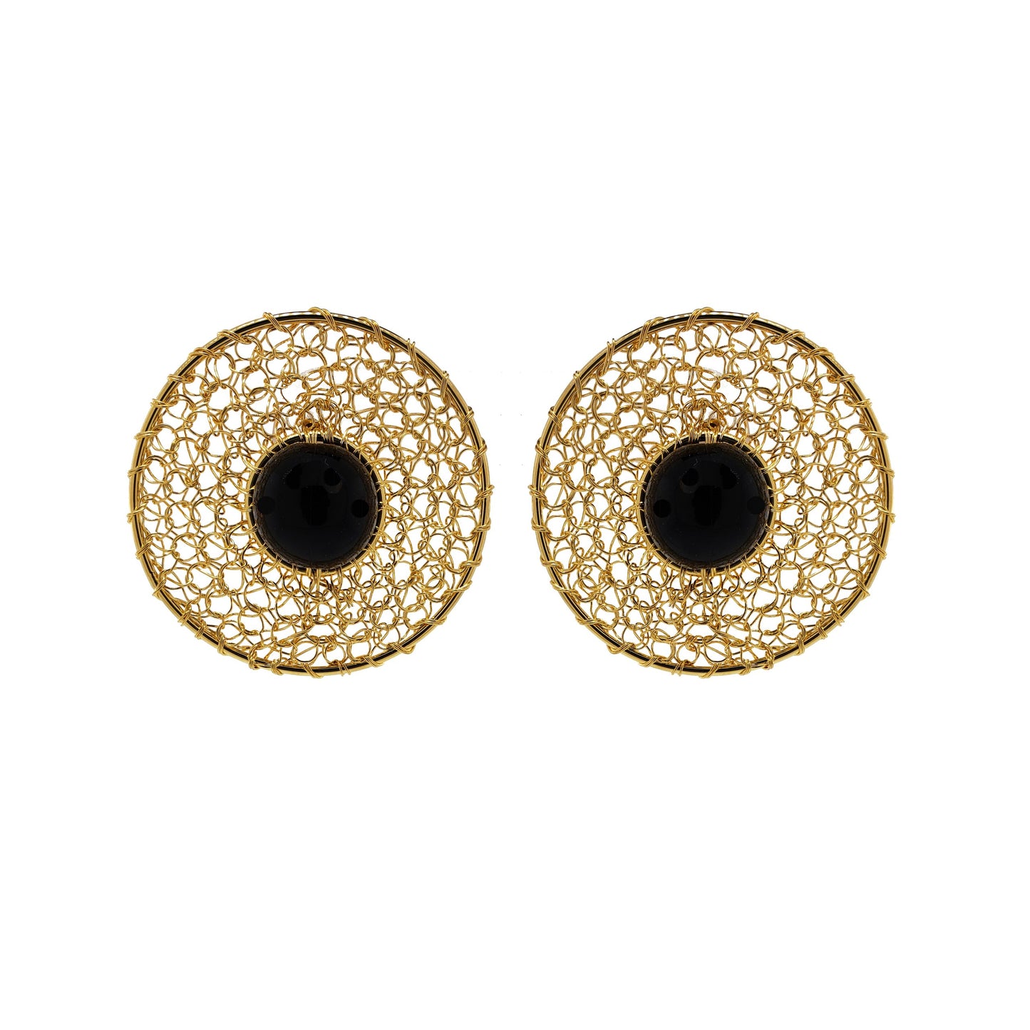 Brinco de Crochê Esfera Trio Black