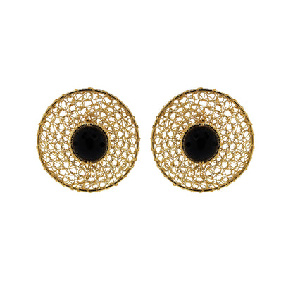 Brinco de Crochê Esfera Trio Black