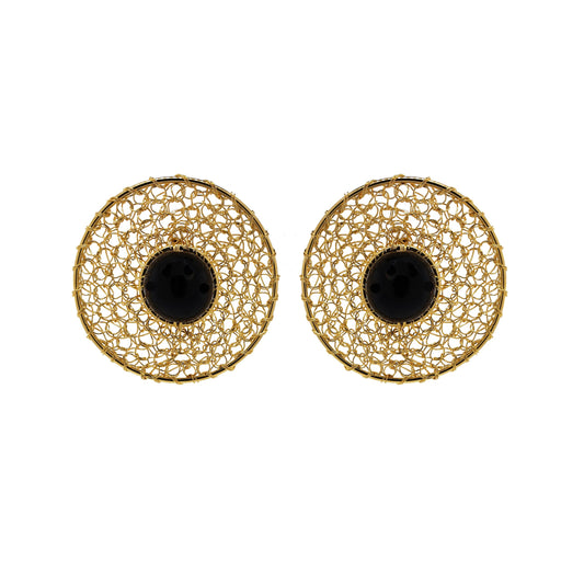 Brinco de Crochê Esfera Trio Black