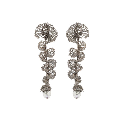 Brinco de Crochê Jabot Geométrico Palladium